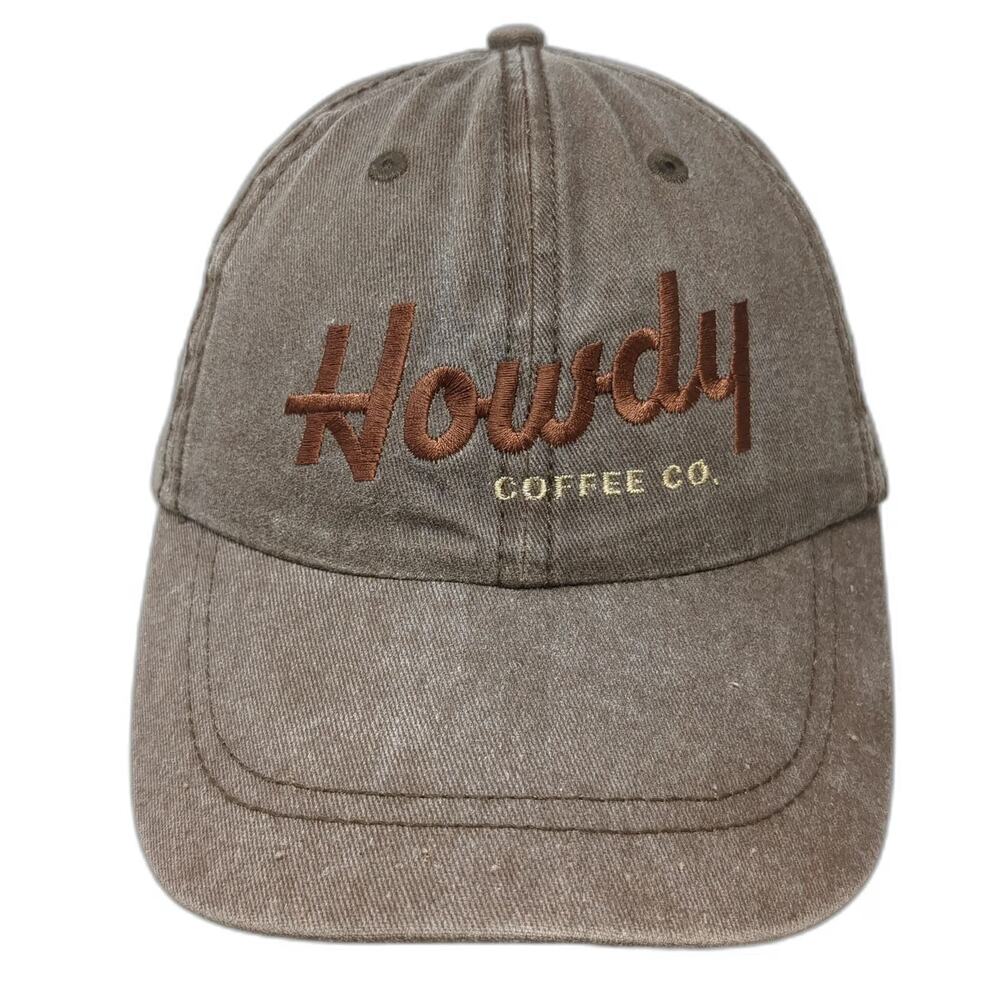 Sportsman Baseball Cap Brown One Size Howdy Coffee Co Cotton Slideback Hat